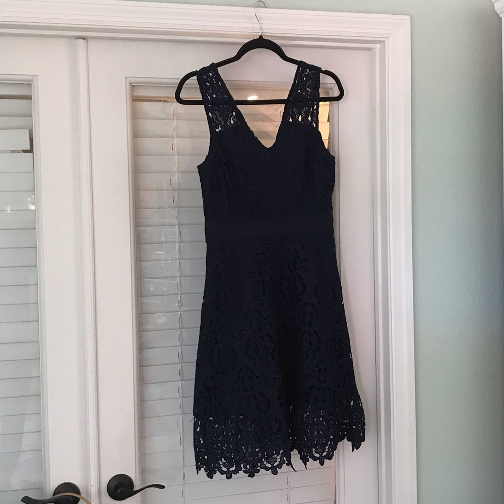 Banana Republic Navy Lace Mini Dress